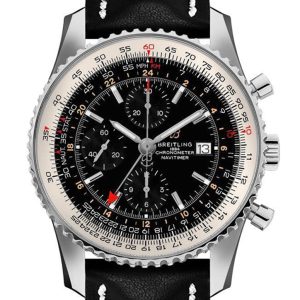 Breitling Navitimer World Black Leather Deployment A24322121	B2X2