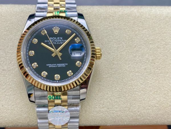 Datejust  Black Diamond Dial Two Tone Yellow Gold Jubilee Bracelet - Image 4