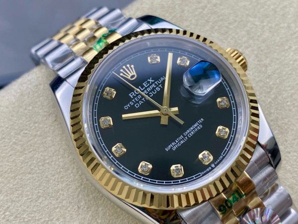 Datejust  Black Diamond Dial Two Tone Yellow Gold Jubilee Bracelet - Image 3