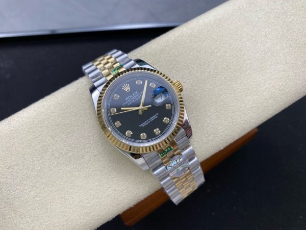Datejust  Black Diamond Dial Two Tone Yellow Gold Jubilee Bracelet - Image 8