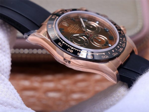 DAYTONA ROSE GOLD CASE 40MM CHOCOLATE DIAL RUBBER STRAP - Image 6