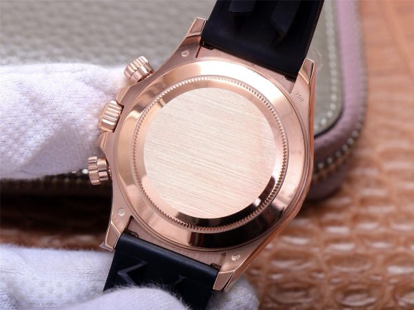 DAYTONA ROSE GOLD CASE 40MM CHOCOLATE DIAL RUBBER STRAP - Image 7