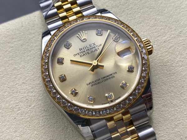 Datejust 31mm Yellow Gold Steel Diamond Bezel Champagne Dial Diamond Numerals - Image 2