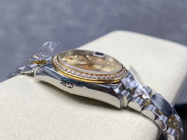 Datejust 31mm Yellow Gold Steel Diamond Bezel Champagne Dial Diamond Numerals - Image 3
