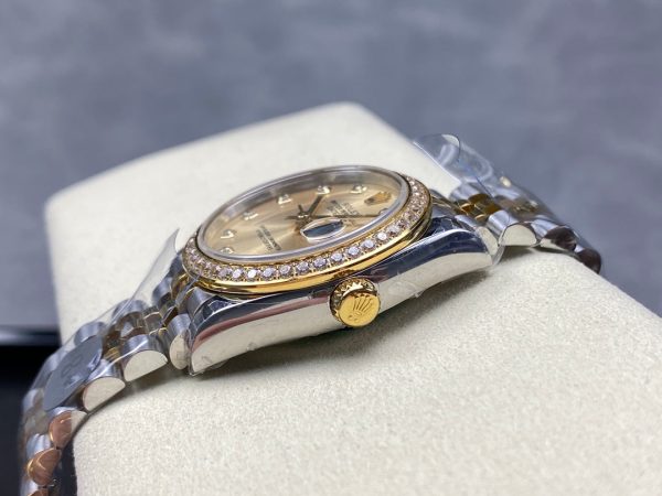 Datejust 31mm Yellow Gold Steel Diamond Bezel Champagne Dial Diamond Numerals - Image 7