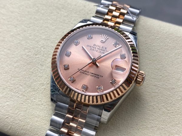 Datejust 31mm Pink Gold Steel Salmon Dial Diamond Numerals - Image 4