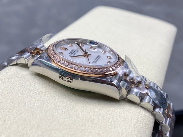 Datejust 31mm Pink Gold Steel Diamond Bezel White Mop Dial - Image 3