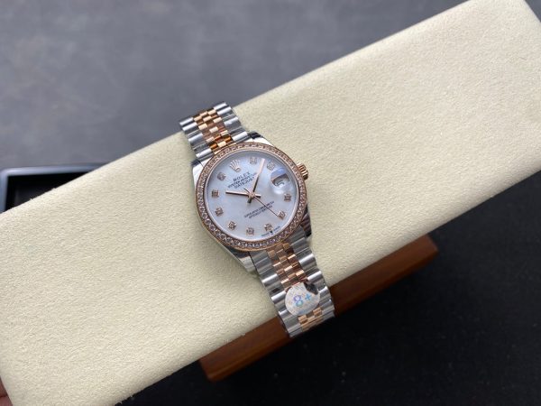 Datejust 31mm Pink Gold Steel Diamond Bezel White Mop Dial - Image 7