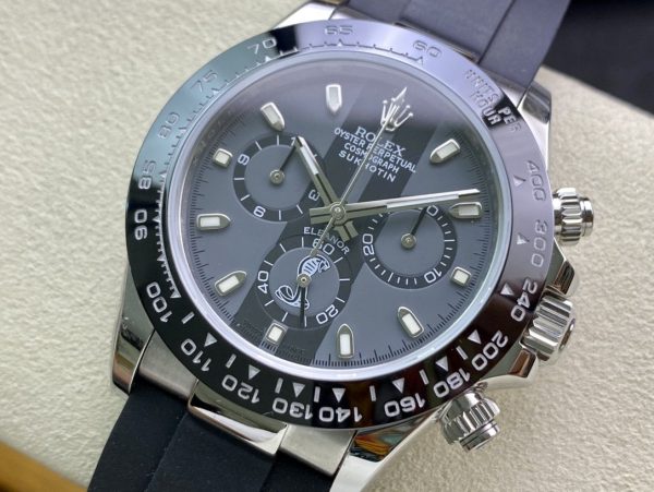 DAYTONA 40 BLACK CERAMIC BEZEL CUSTOM ELEANOR DIAL RUBBER STRAP - Image 2