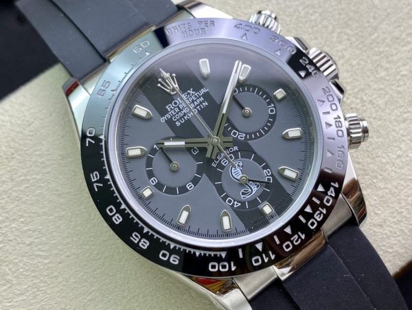 DAYTONA 40 BLACK CERAMIC BEZEL CUSTOM ELEANOR DIAL RUBBER STRAP - Image 3