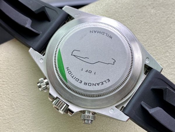 DAYTONA 40 BLACK CERAMIC BEZEL CUSTOM ELEANOR DIAL RUBBER STRAP - Image 6