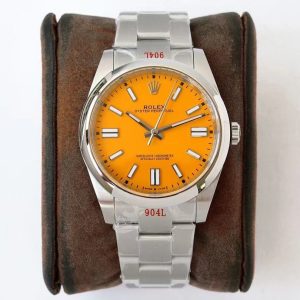 OYSTER PERPETUAL 41 STAINLESS STEEL YELLOW DIAL - Image 5